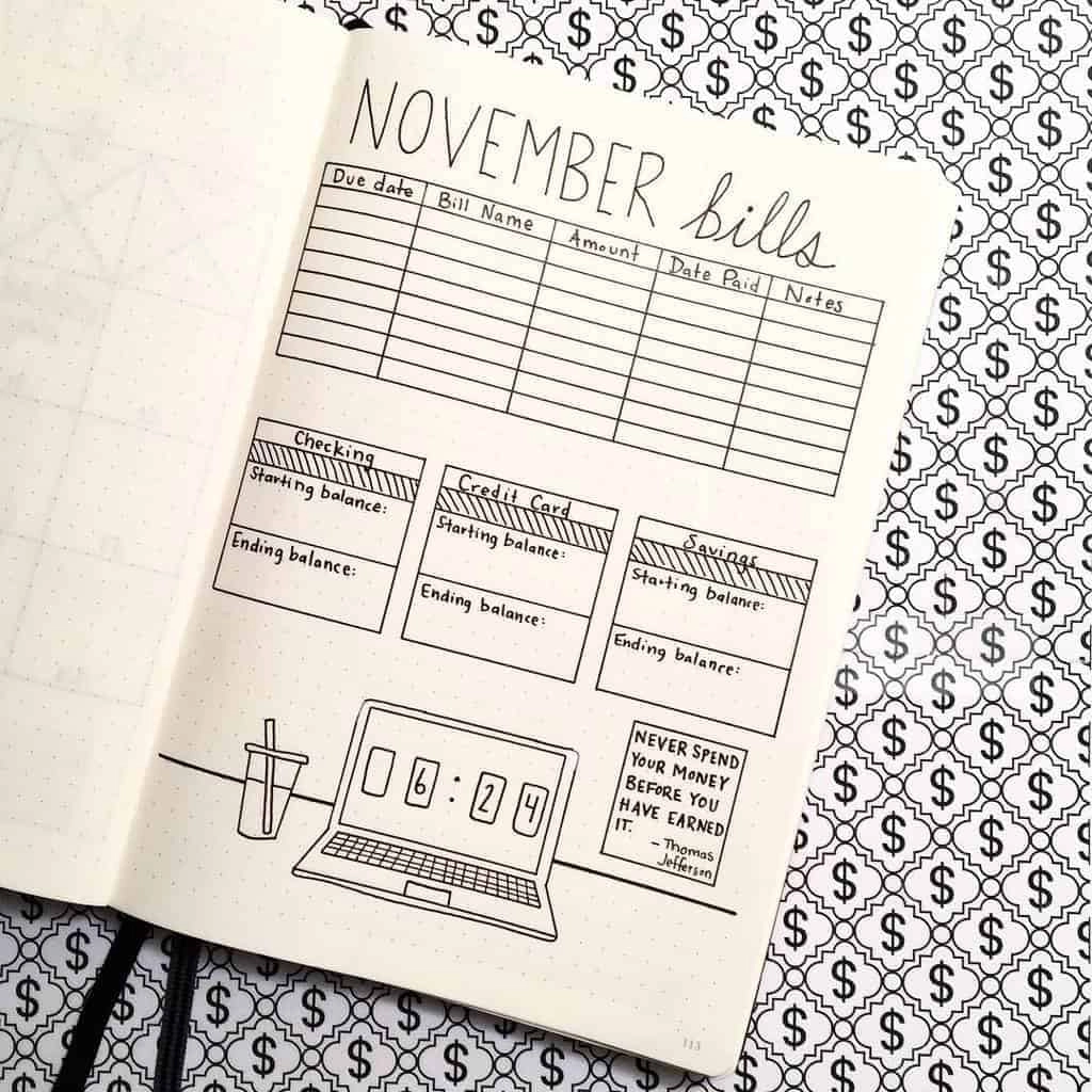 bullet journal financeiro image by hayobujo